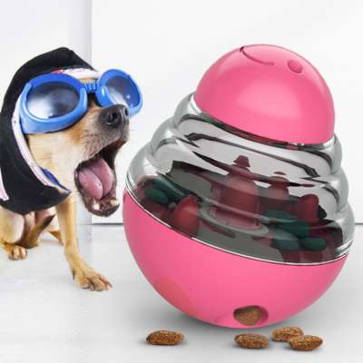 Tumbler Treats Ball Adjustable Leaky Holes Training Toy Mix color Animal Playing ABS pet toys dog